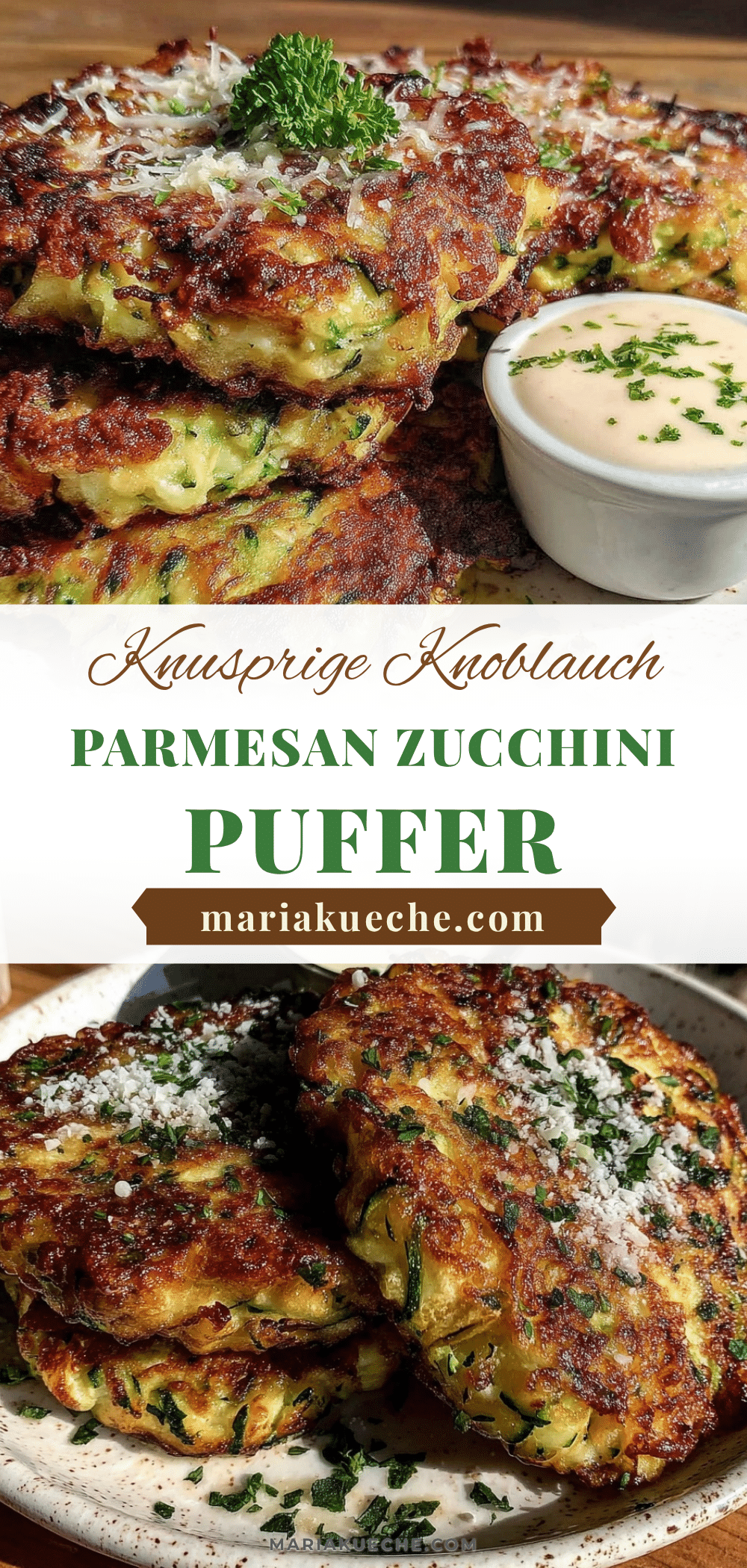 Knusprige Knoblauch Parmesan Zucchini Puffer recipe