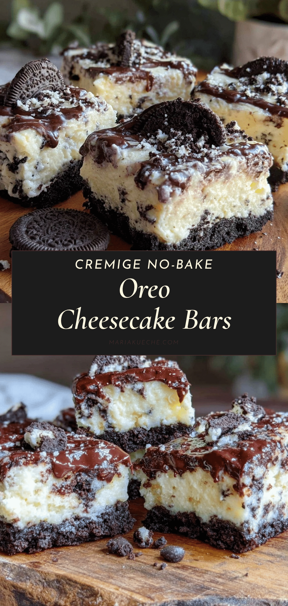 No-Bake Oreo Cheesecake Bars recipe