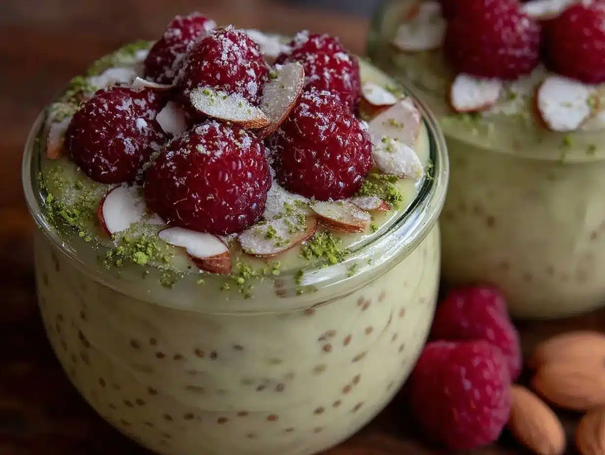 Overnight Matcha-Chia-Pudding preparation steps