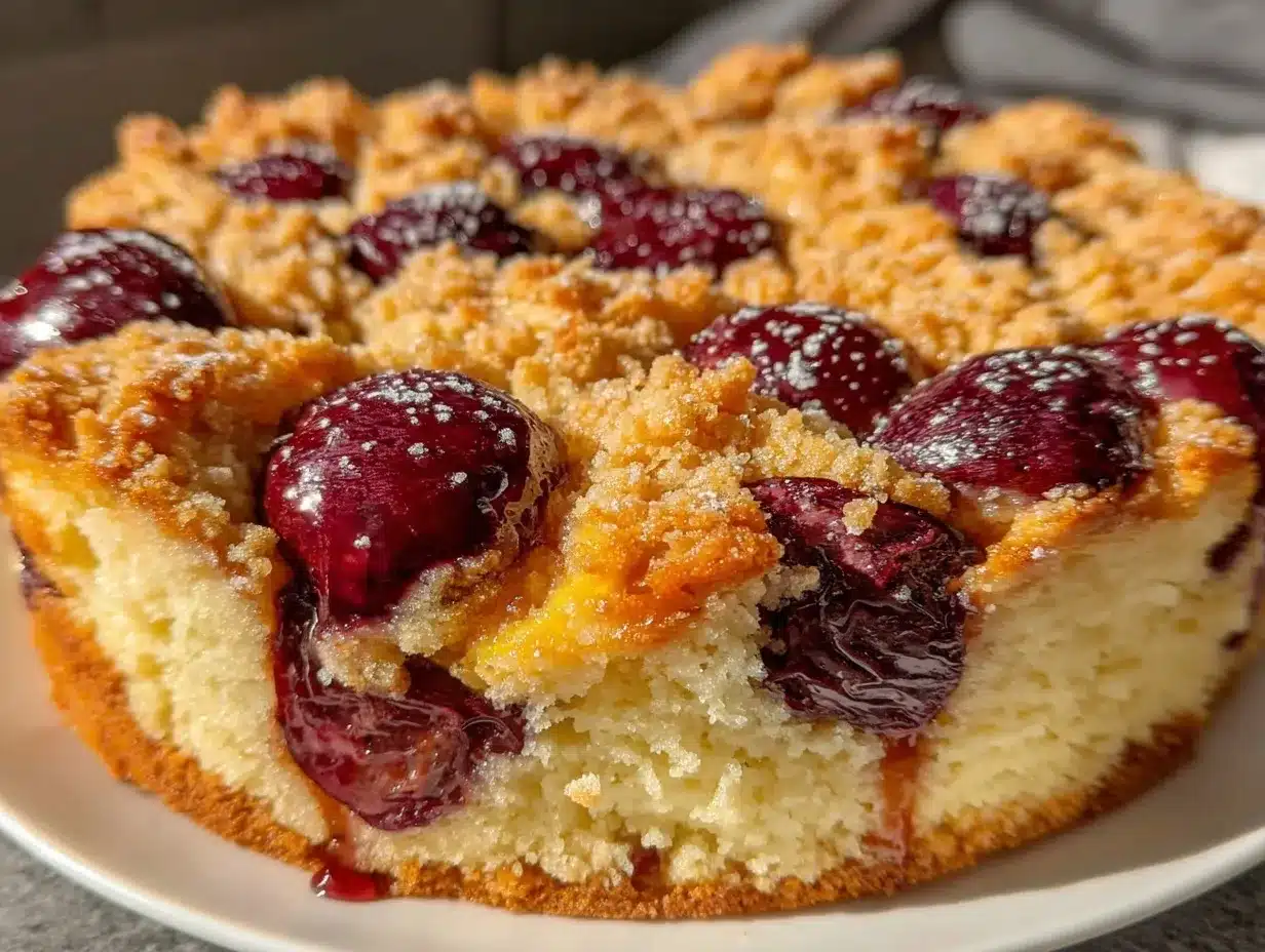 Pflaumenkuchen mit Quark-Streuseln preparation steps