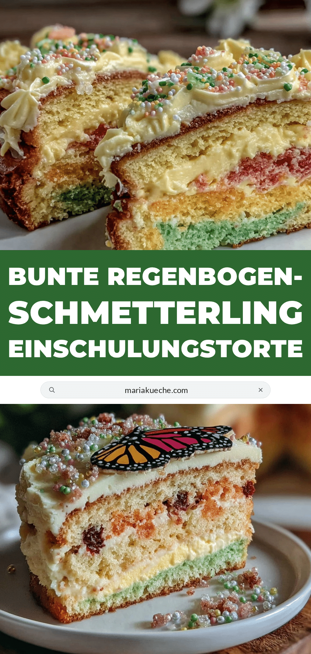 Regenbogen-Schmetterling Einschulungstorte recipe