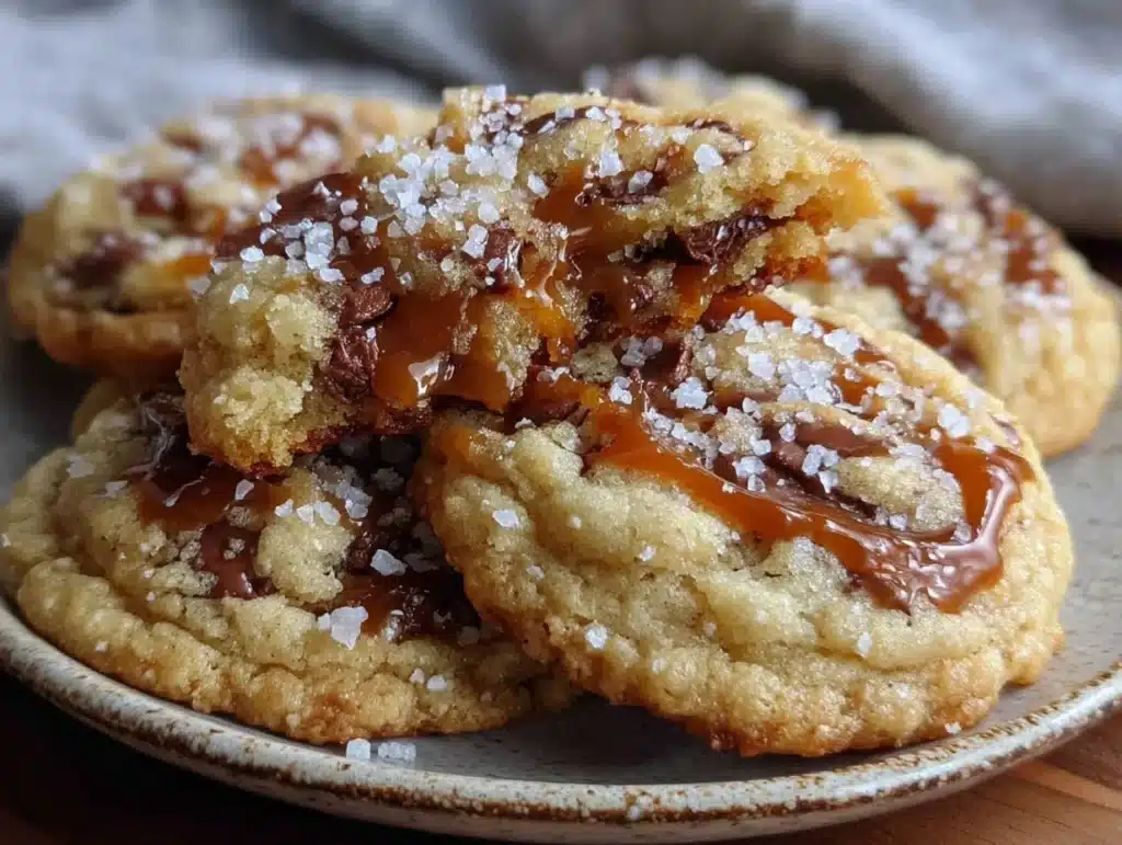 Salted Caramel Chocolate Chip Cookies - featured image