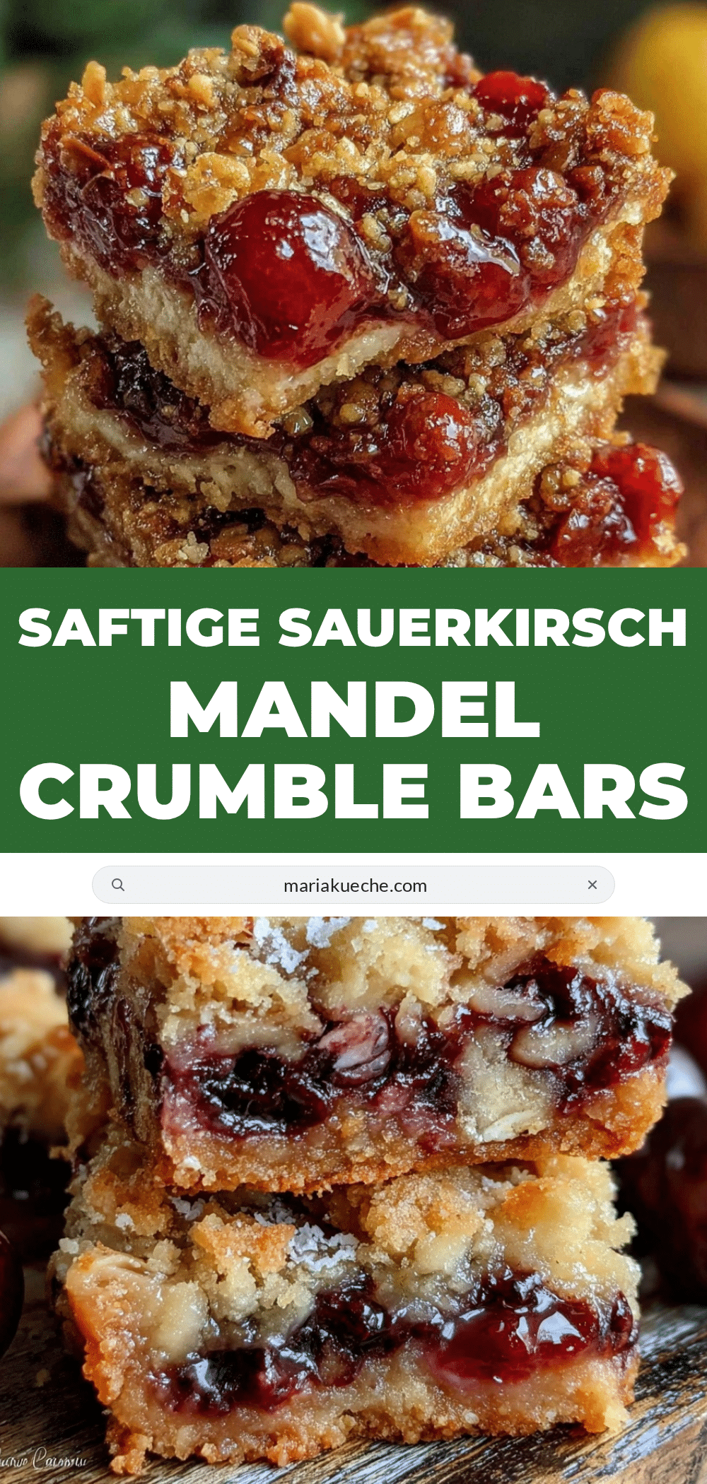 Sauerkirsch Mandel Crumble Bars recipe