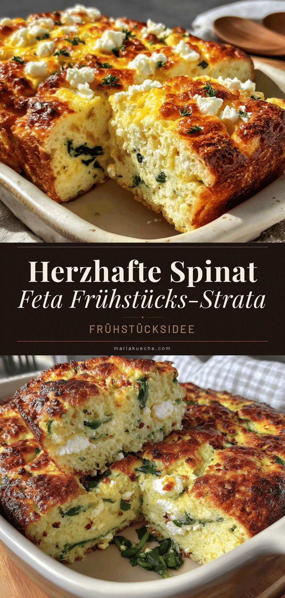 Spinat Feta Frühstücks-Strata recipe