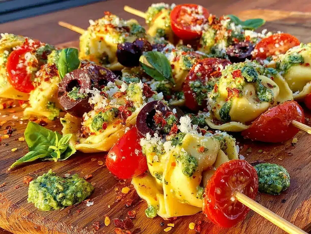Tortellini-Antipasti-Spieße preparation steps