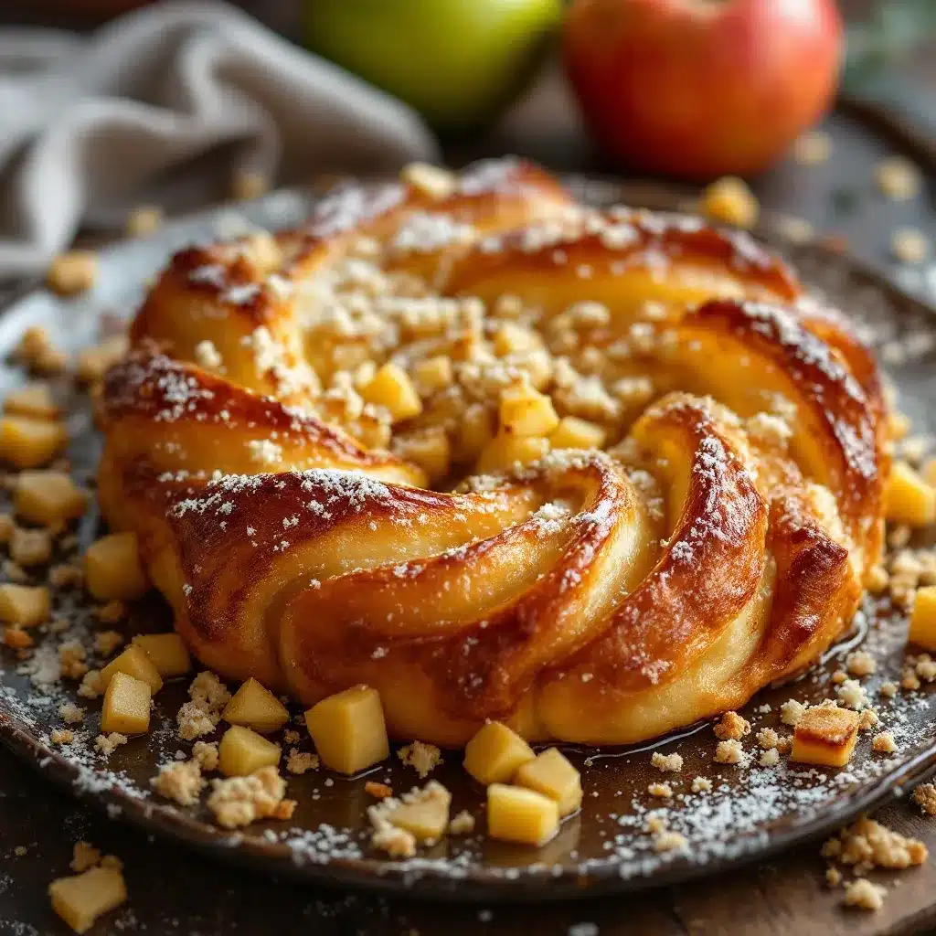 Apfel-Zimtschnecken mit Frischkäse-Glasur preparation steps