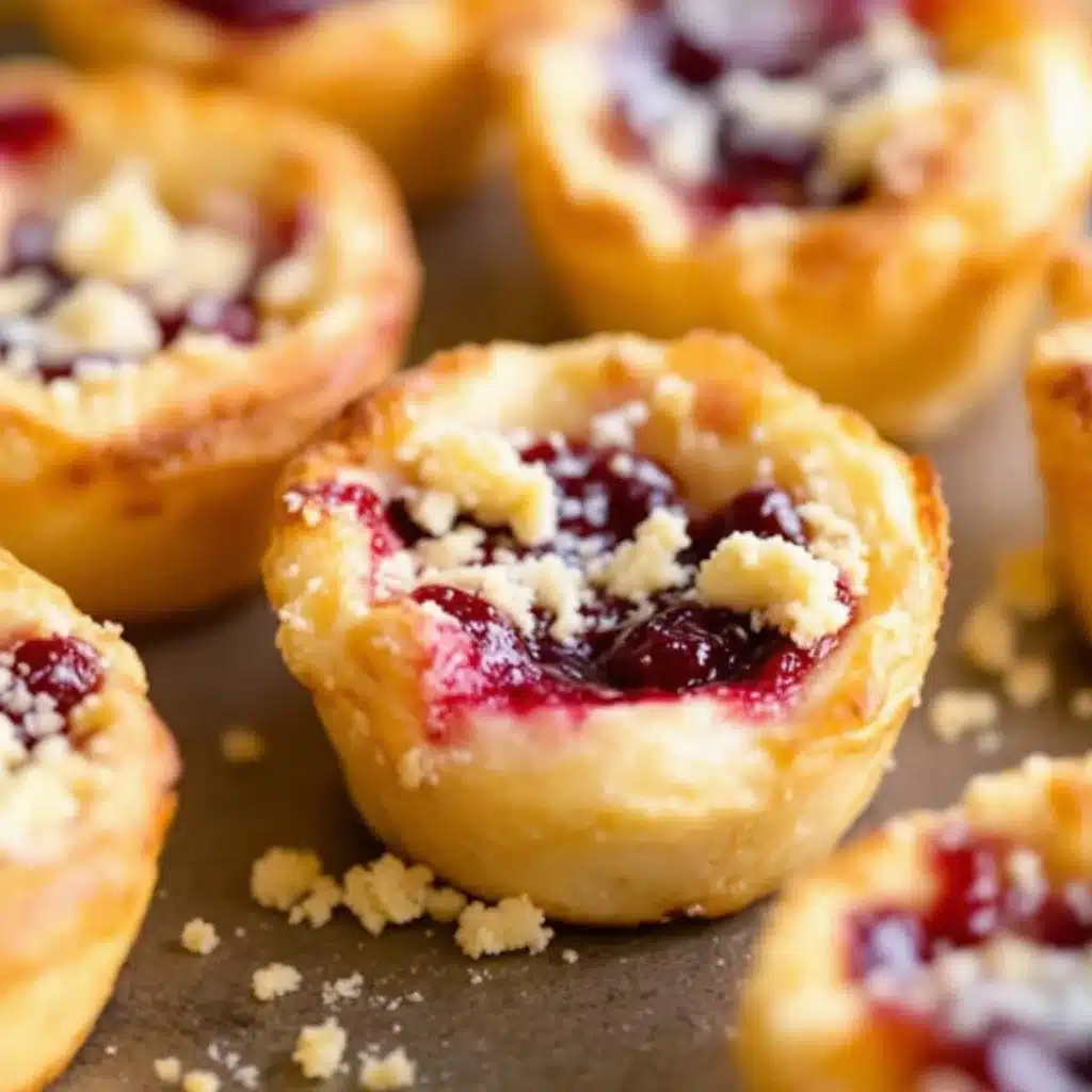 Beste Knusprige Cranberry Brie Blätterteig Häppchen Rezept - featured image