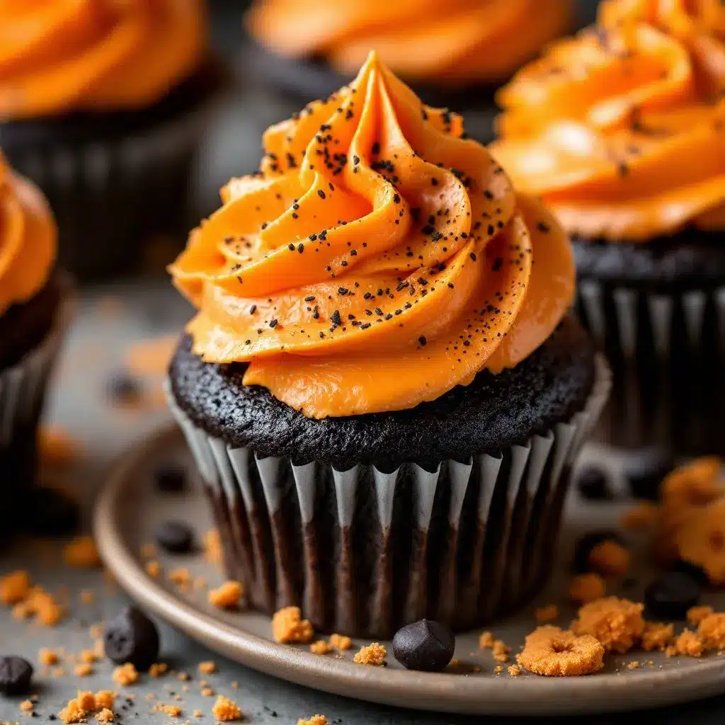 Black Velvet Halloween Cupcakes preparation steps