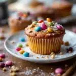 Bunte Zuckertüten-Muffins mit Smarties - featured image