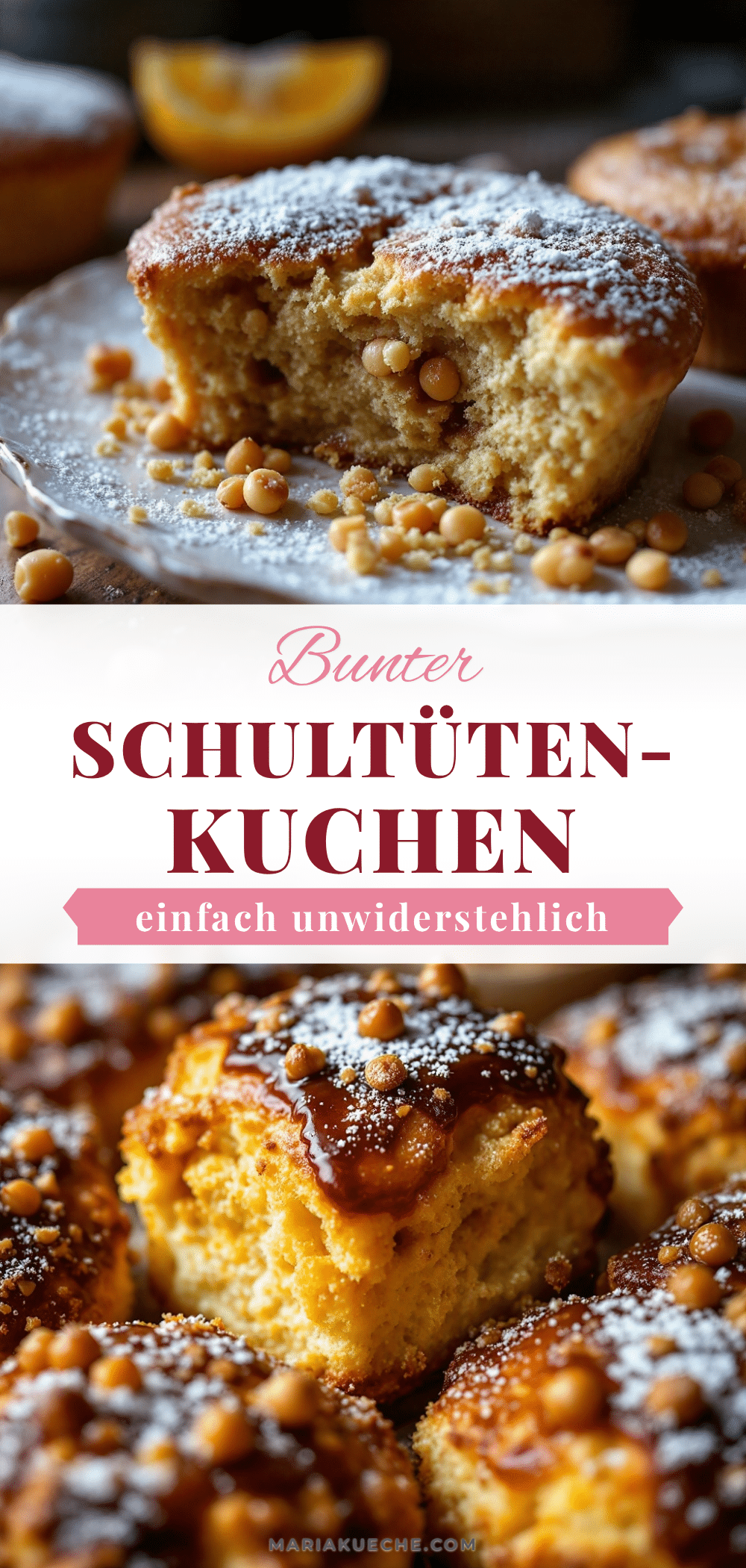 Bunter Schultüten-Kuchen mit Zuckerperlen recipe