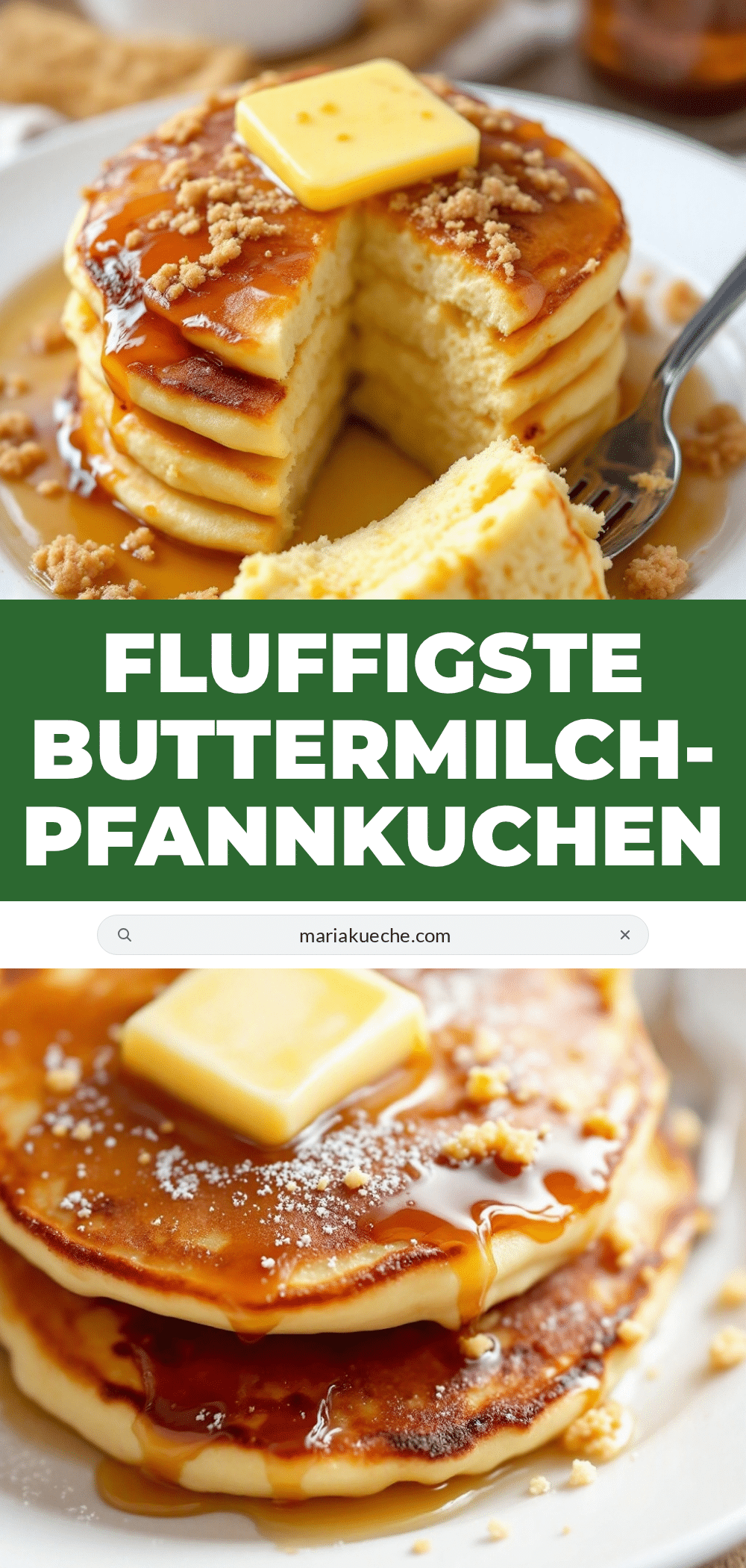 Buttermilch-Pfannkuchen mit Ahornbutter recipe