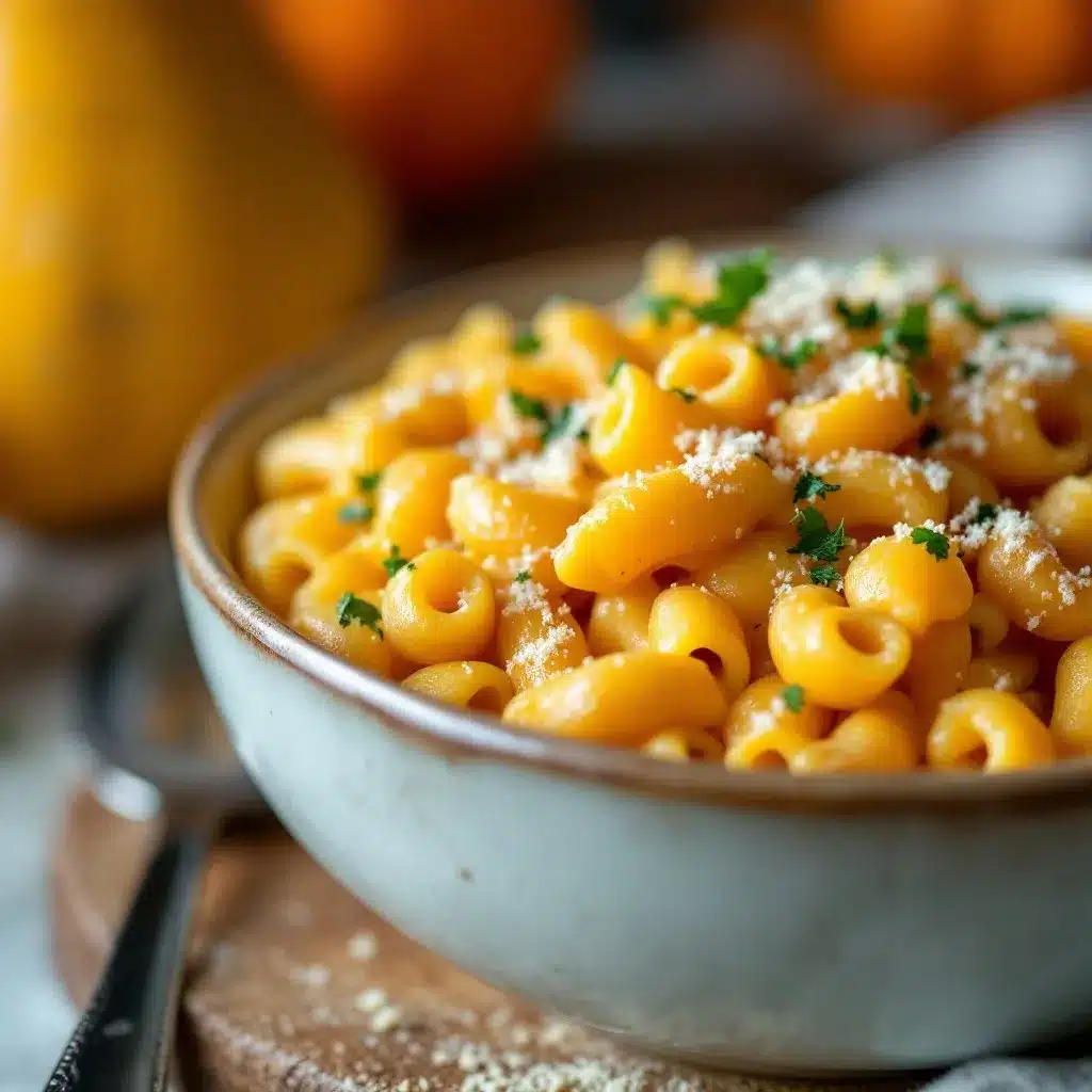 Butternut-Kürbis Mac and Cheese preparation steps
