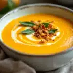 cremig-würzige Kürbissuppe mit Salbei - featured image