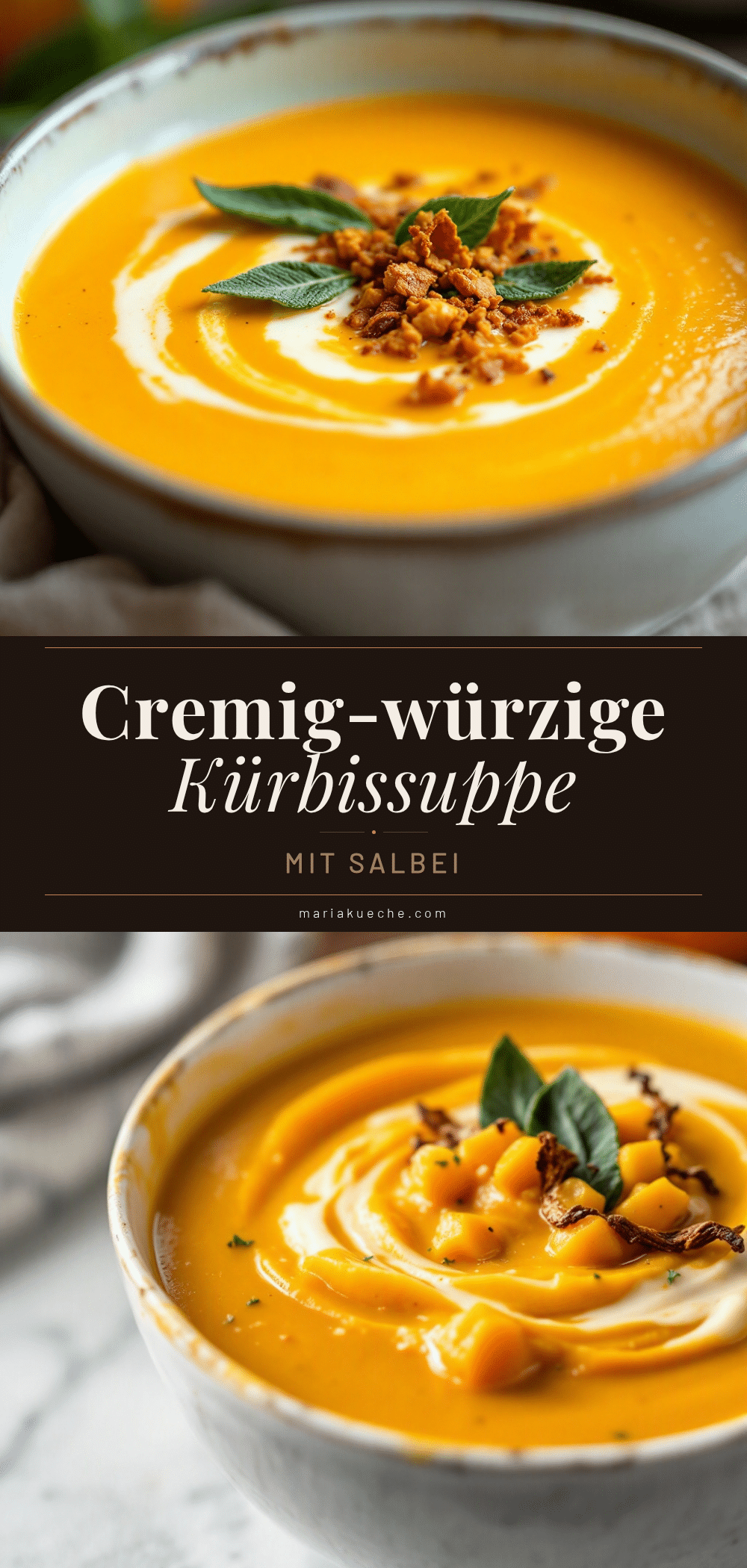 cremig-würzige Kürbissuppe mit Salbei recipe