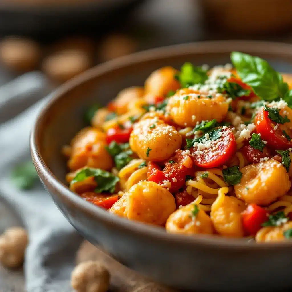 cremige ein-pfannen-gnocchi mit tomatensoße - featured image