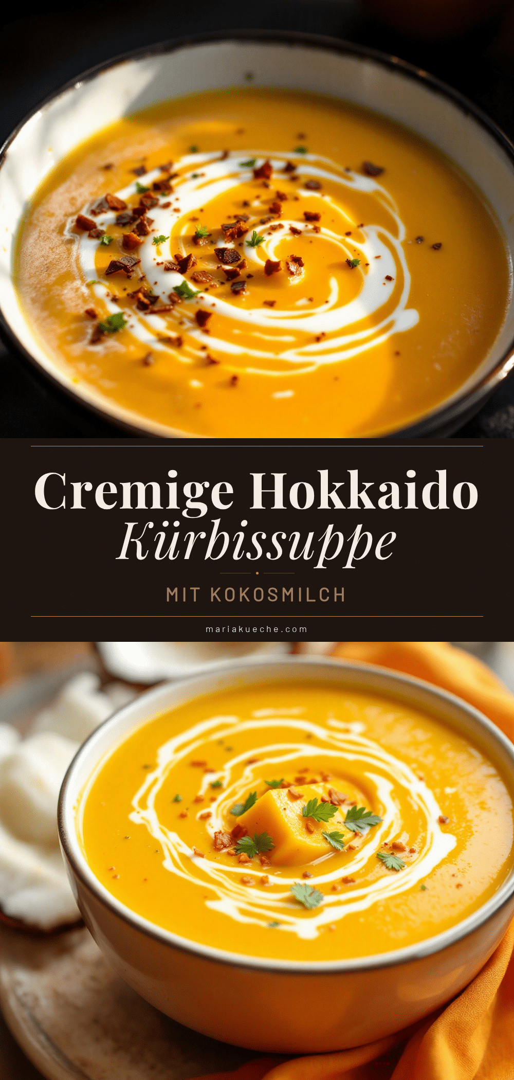 cremige Hokkaido Kürbissuppe mit Kokosmilch recipe