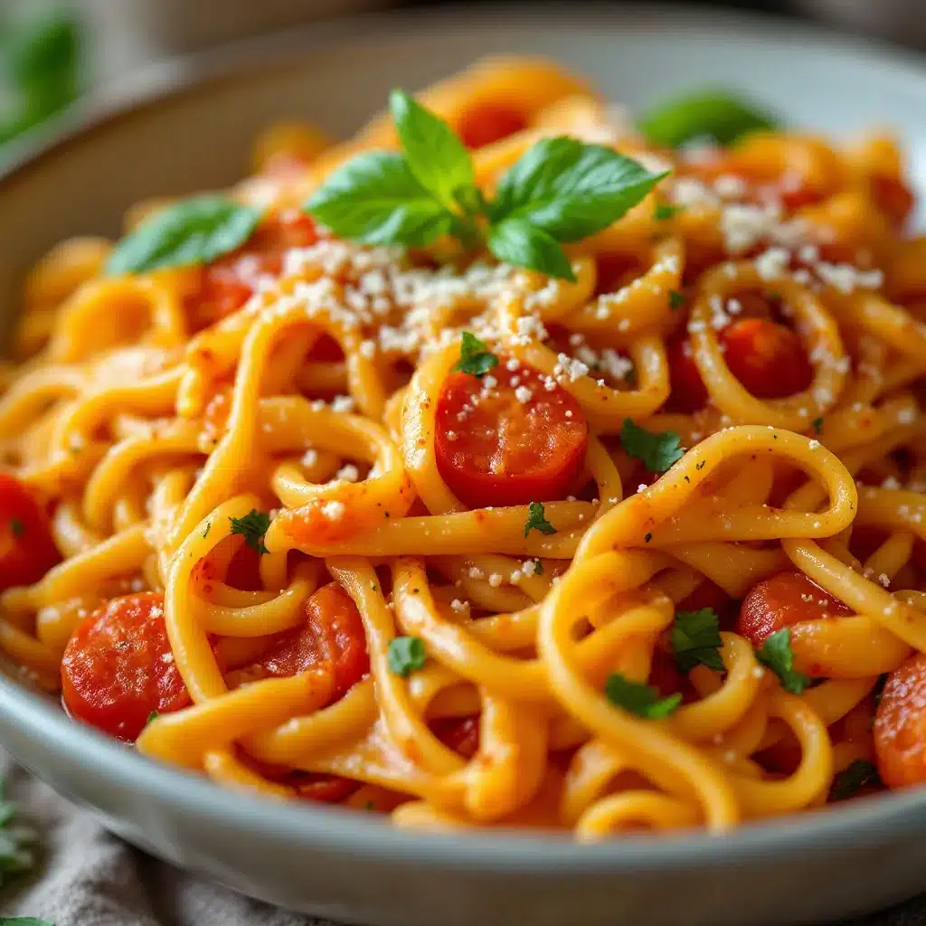 Cremige One-Pot Tomaten-Nudeln - featured image
