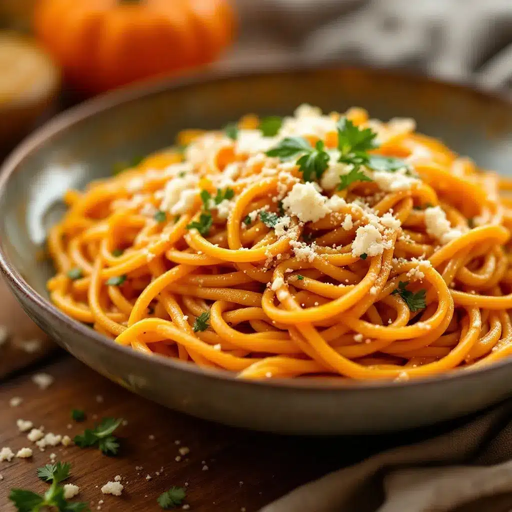 Cremige Pumpkin Feta Pasta preparation steps