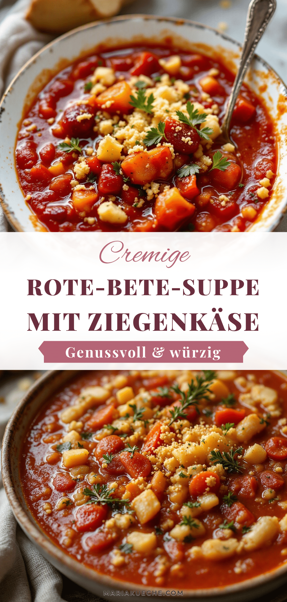 cremige rote bete suppe mit ziegenkäse recipe
