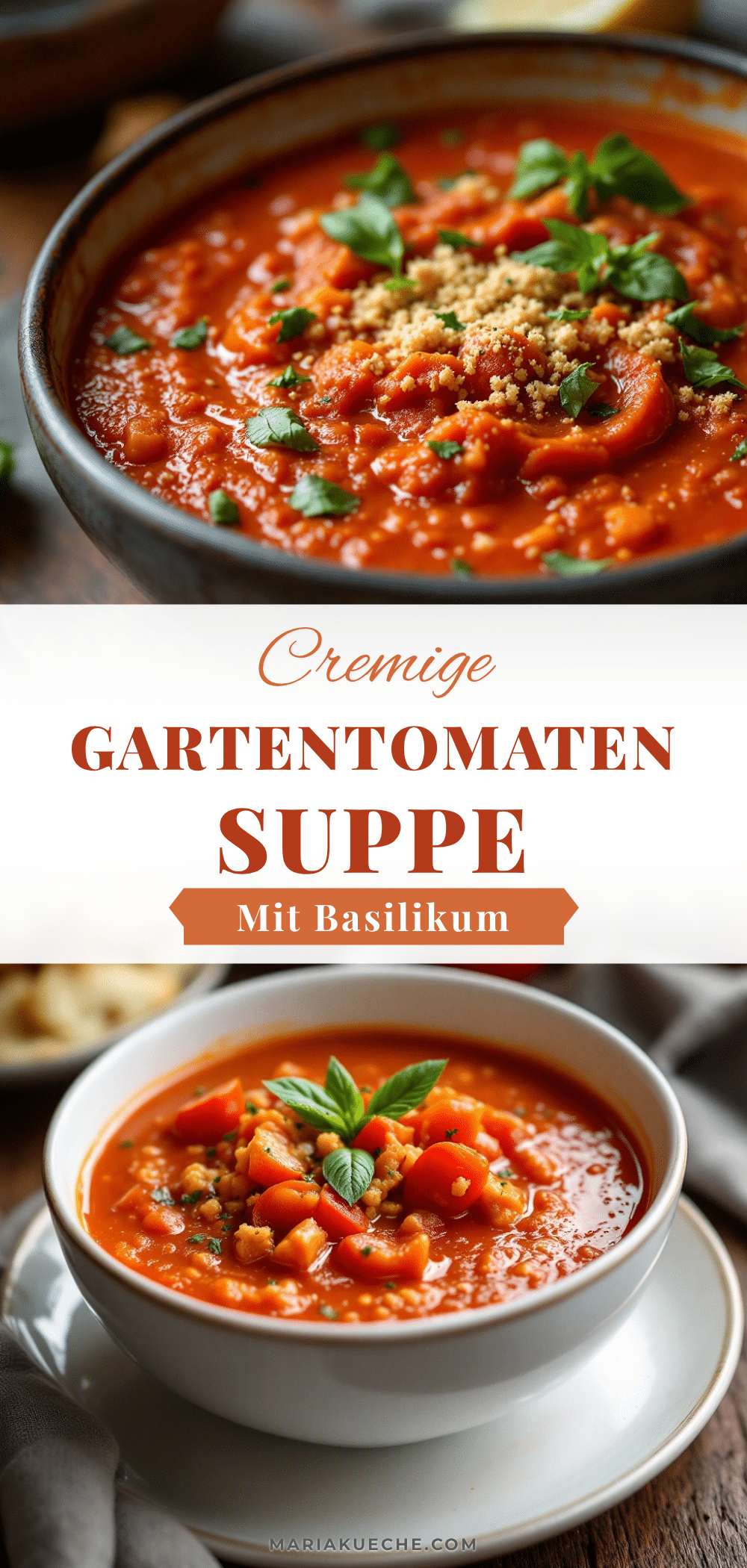 cremige Tomatensuppe mit Basilikum recipe