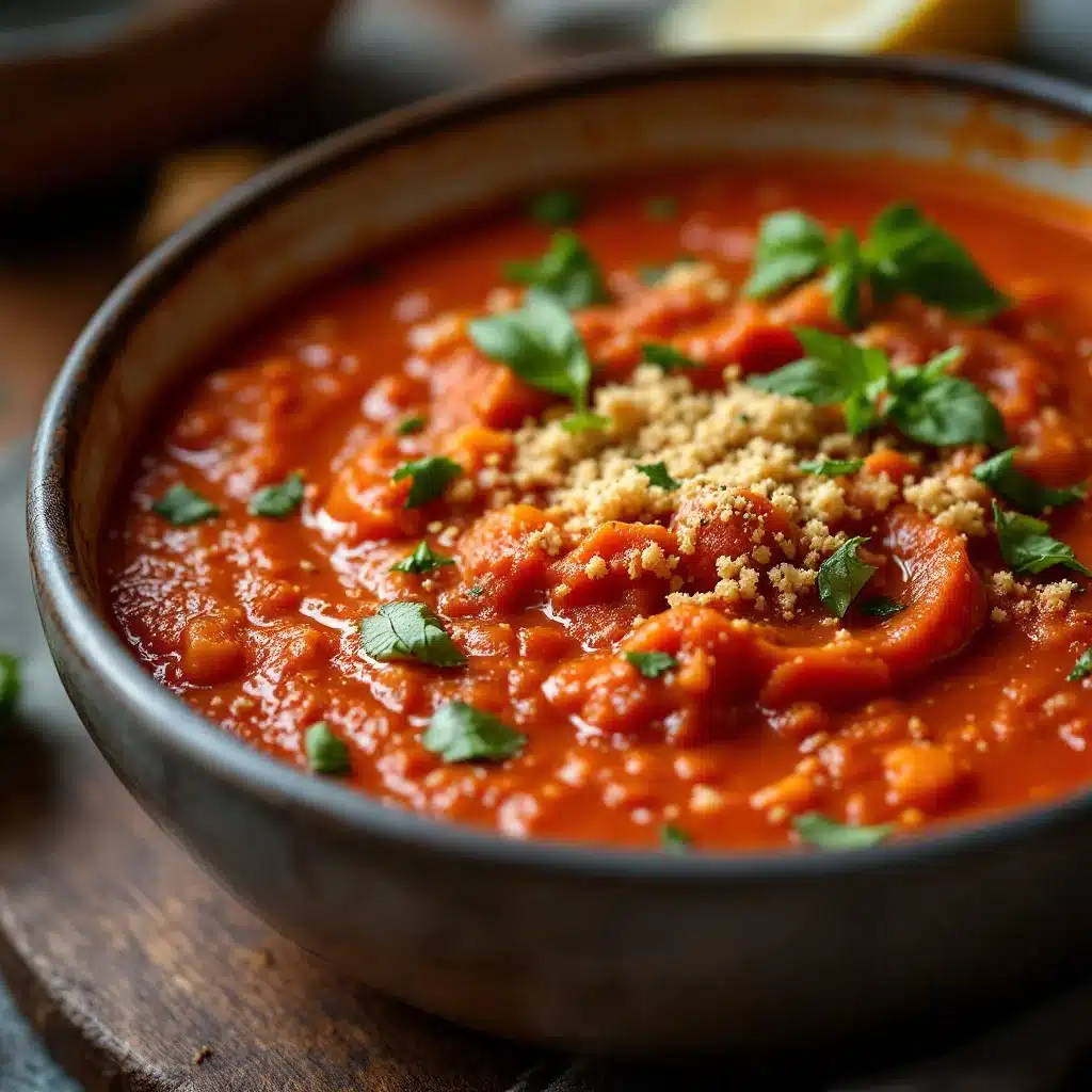 cremige Tomatensuppe mit Basilikum - featured image