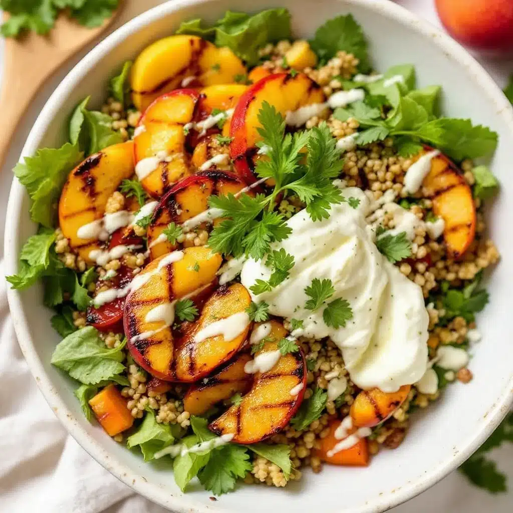 cremiger Burrata-Salat mit gegrillten Pfirsichen - featured image