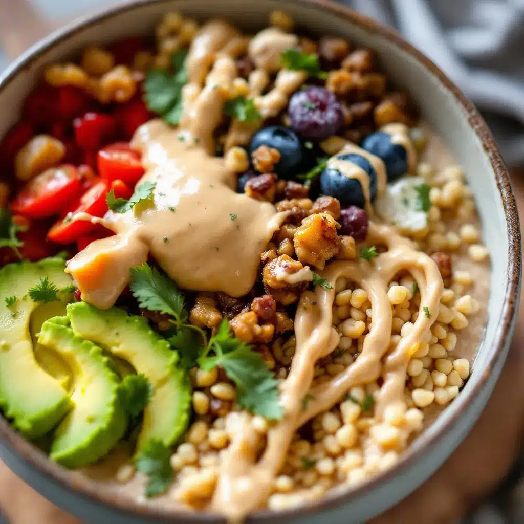 Cremiger Erdnussbutter-Smoothie Bowl preparation steps