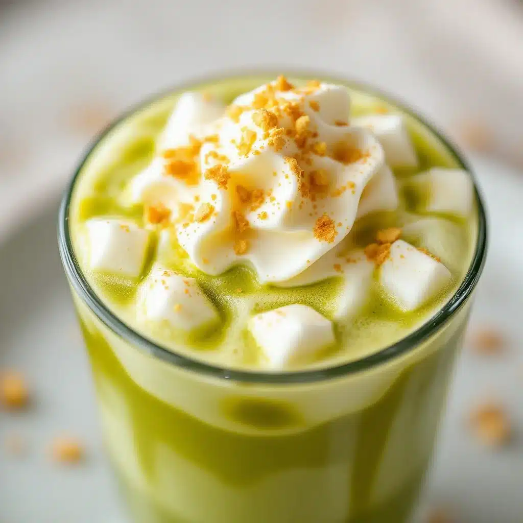 cremiger Iced Matcha Latte mit Vanille-Schaum - featured image