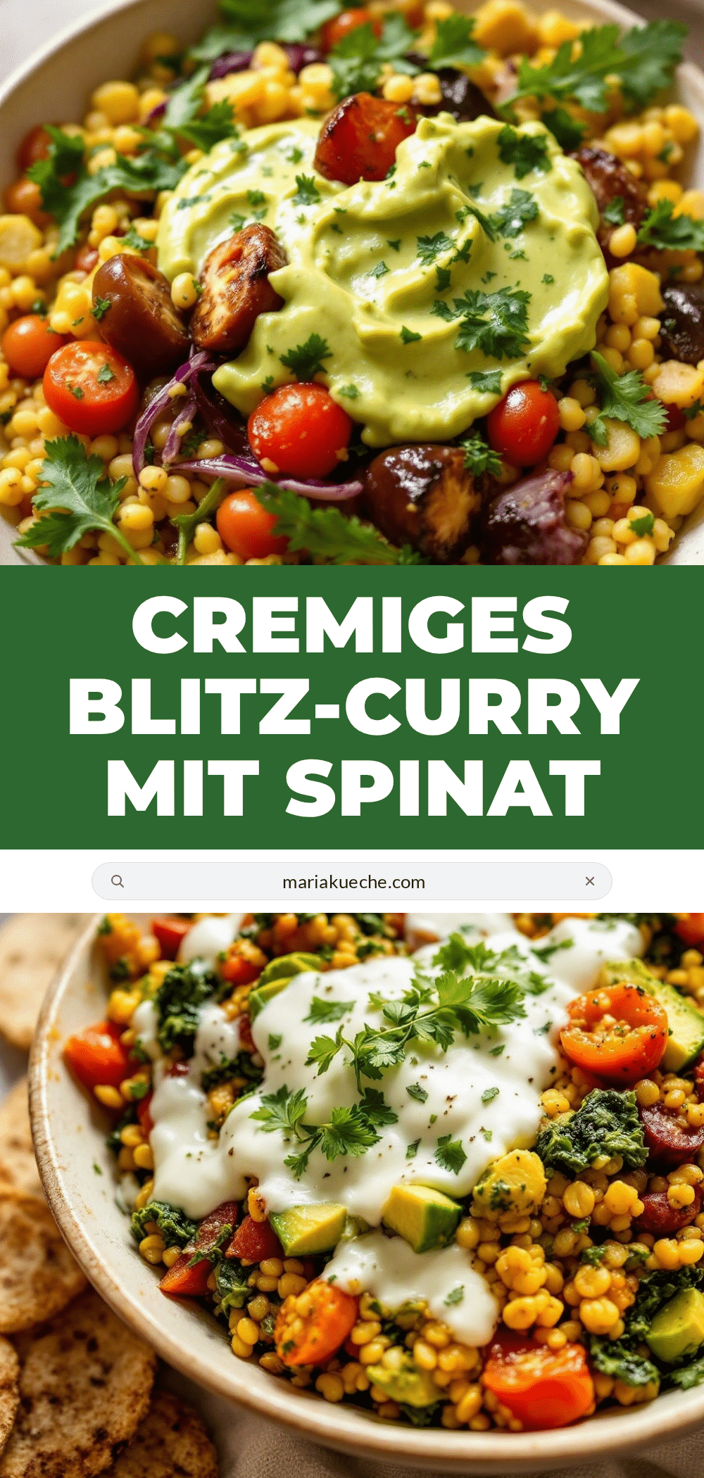cremiges blitz-curry mit spinat und kichererbsen recipe