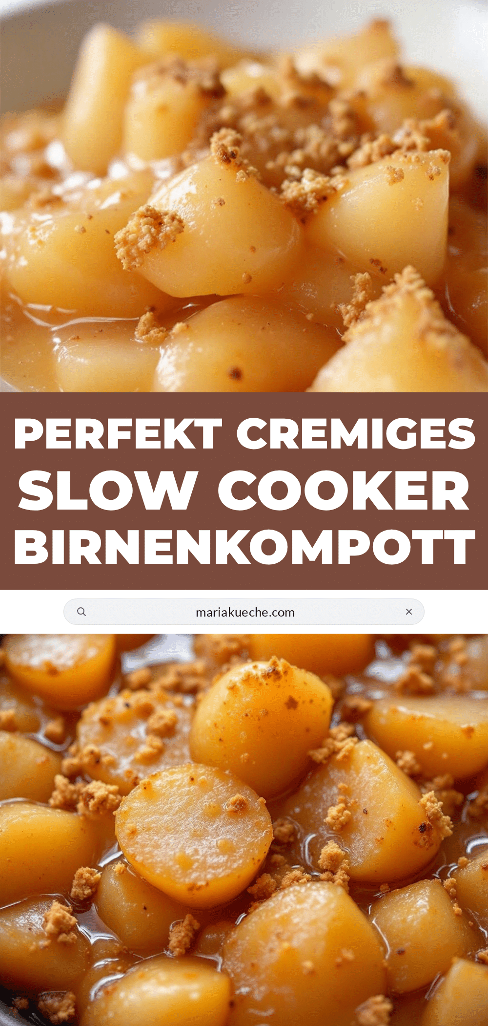 Cremiges Slow Cooker Birnenkompott recipe