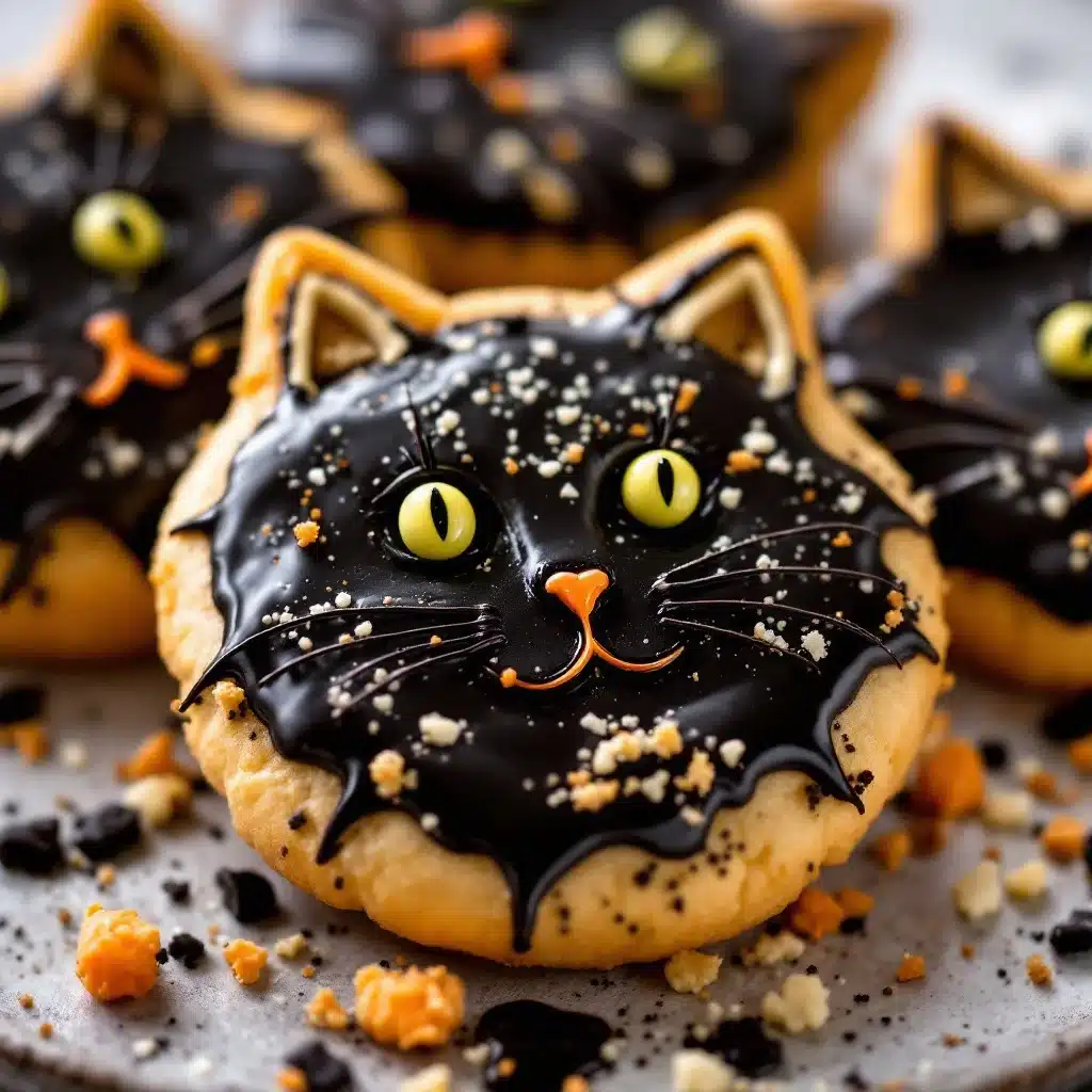 Einfache Halloween Black Cat Sugar Cookies - featured image