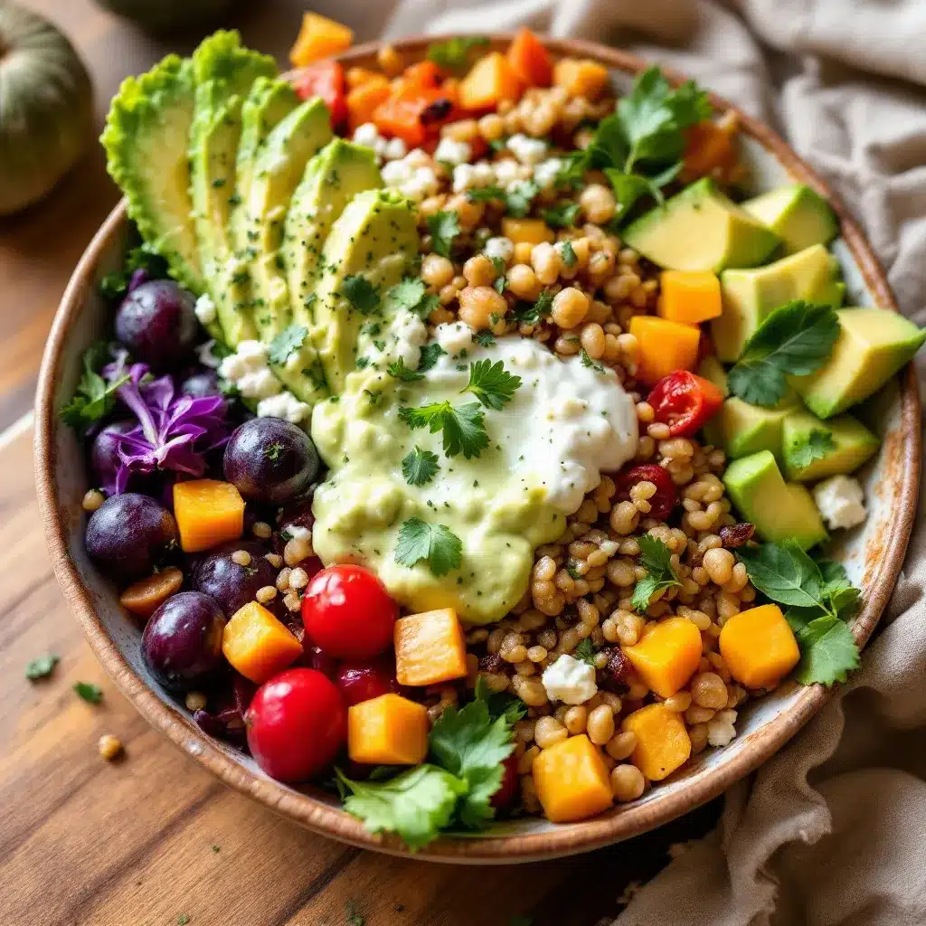 Einfache High-Protein-Linsen-Bowl mit Feta und Granatapfel preparation steps