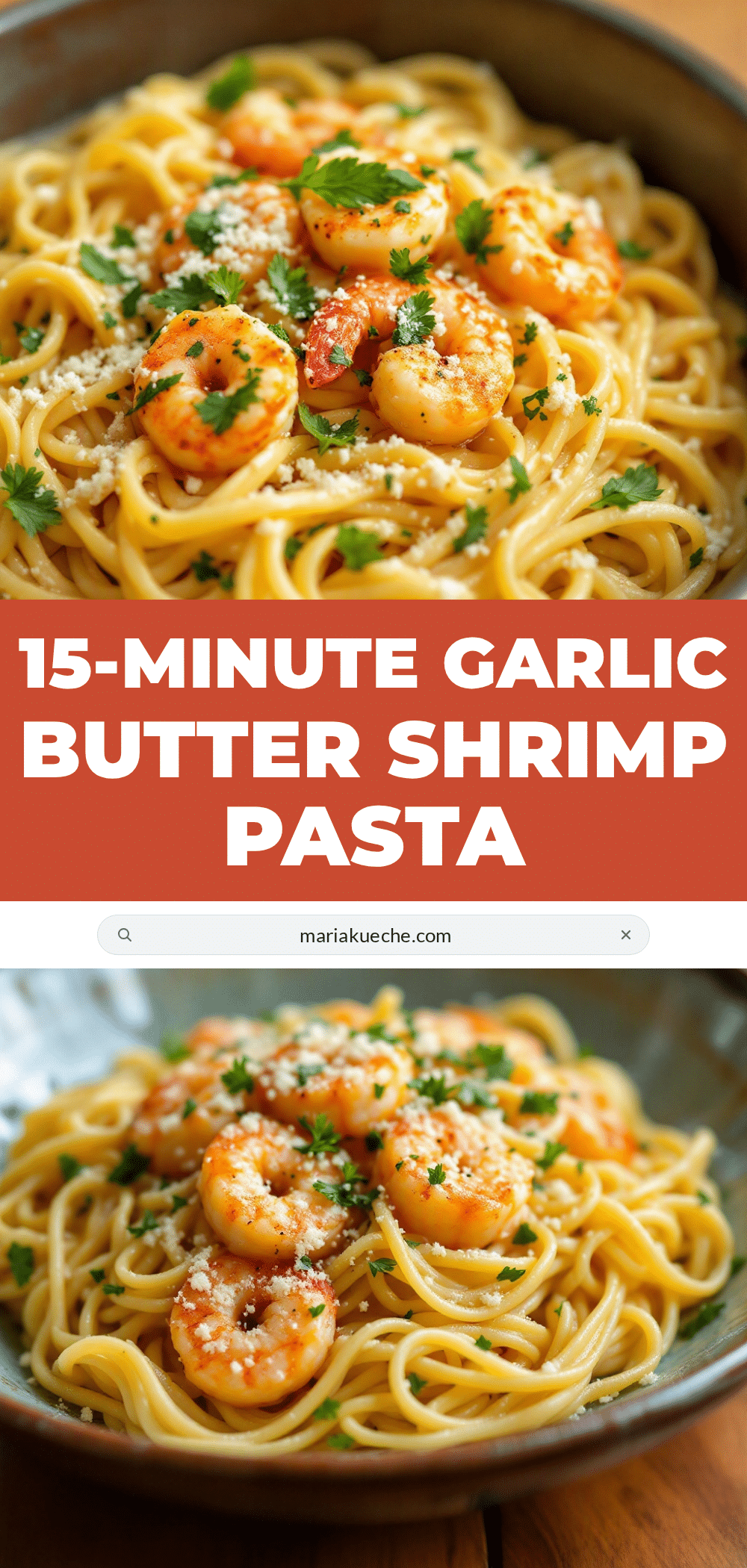 Einfache Knoblauch-Butter-Garnelen-Pasta recipe