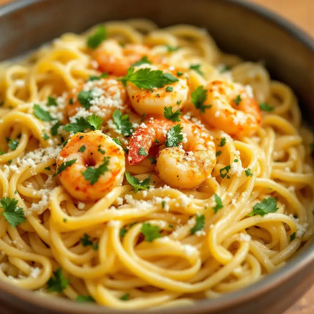 Einfache Knoblauch-Butter-Garnelen-Pasta - featured image