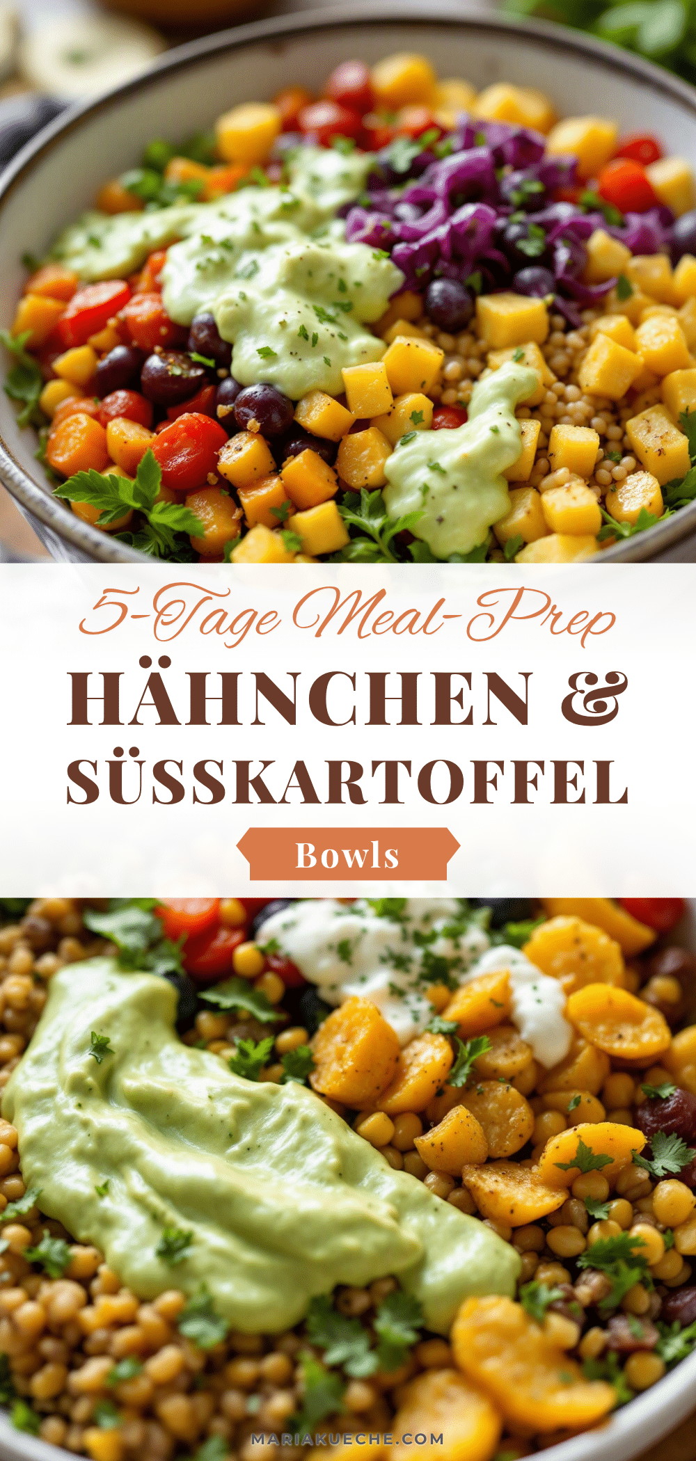 Einfache Meal-Prep-Bowls mit Hähnchen und Süßkartoffel recipe
