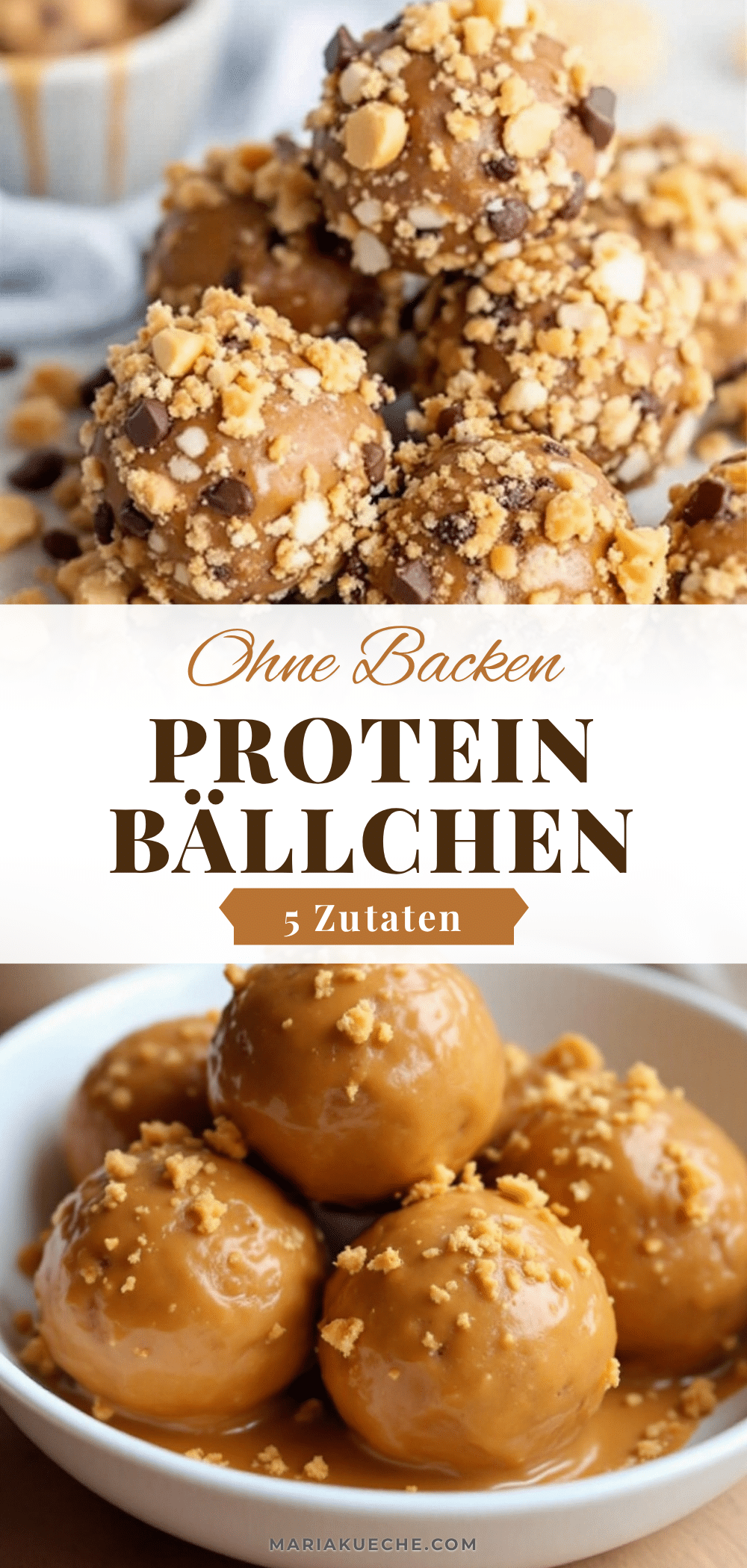 Einfache No-Bake Erdnussbutter Proteinbällchen recipe