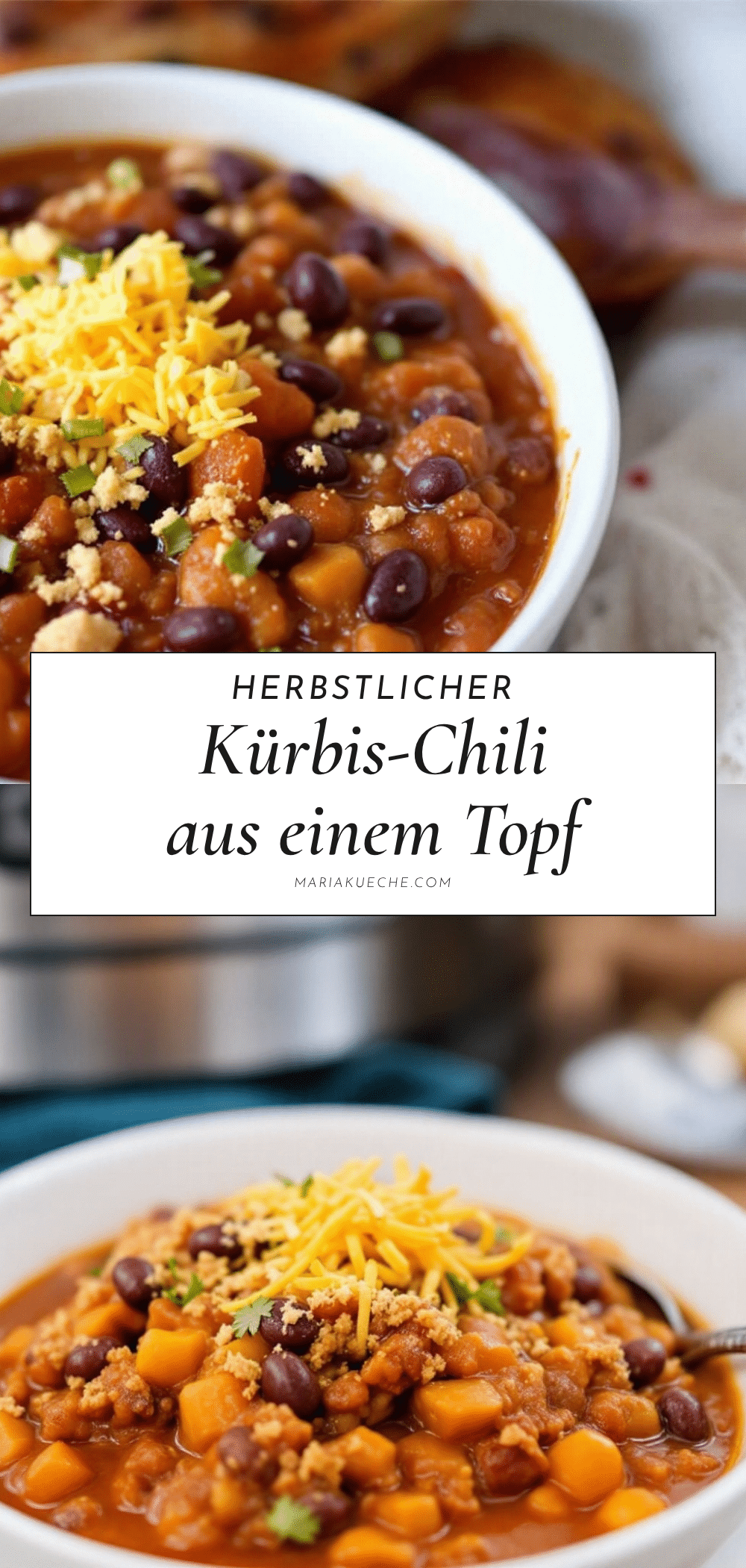 Einfaches Kürbis-Chili mit schwarzen Bohnen aus einem Topf recipe