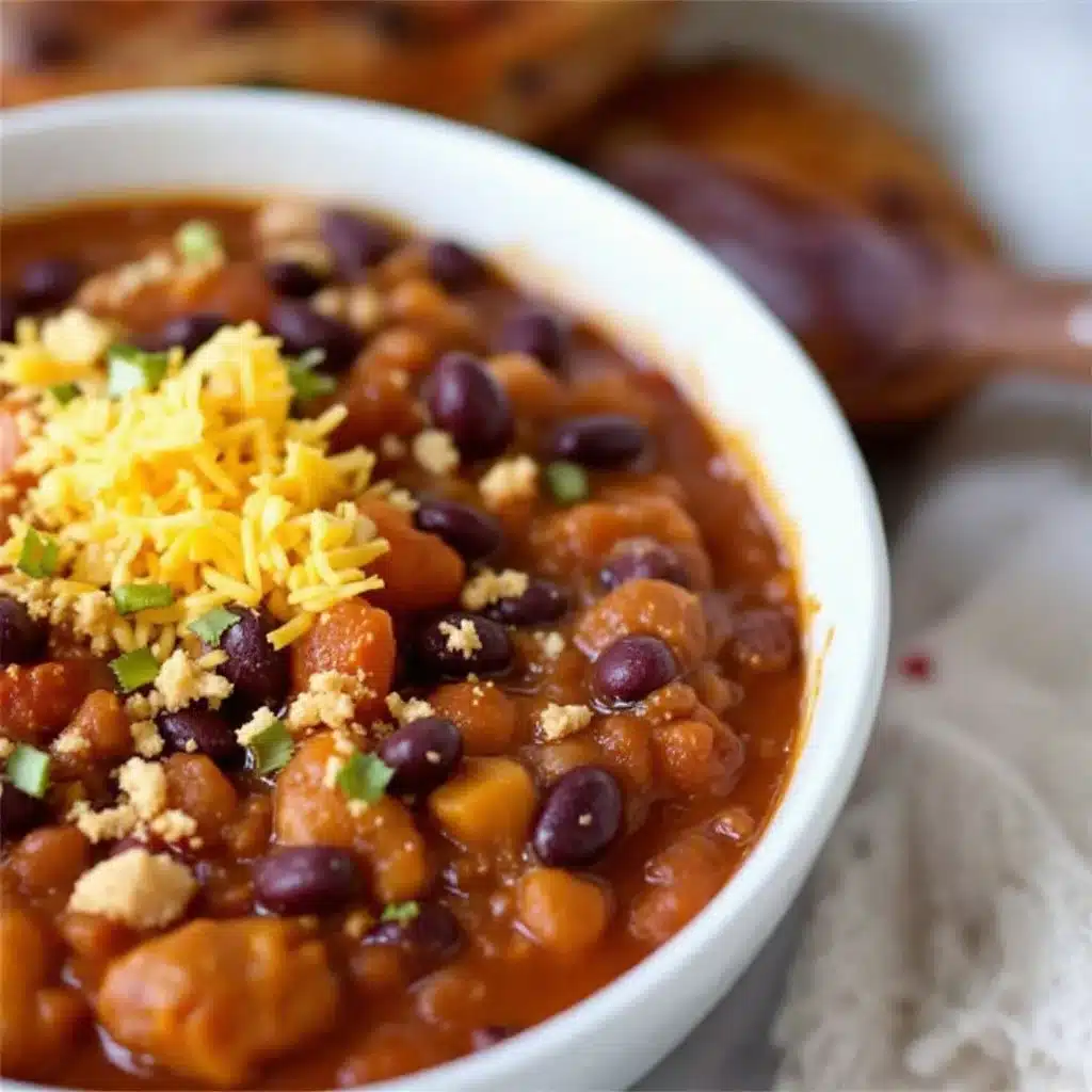Einfaches Kürbis-Chili mit schwarzen Bohnen aus einem Topf - featured image