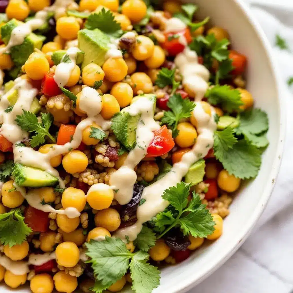 Frischer Kichererbsensalat mit Zitronen-Tahini-Dressing preparation steps