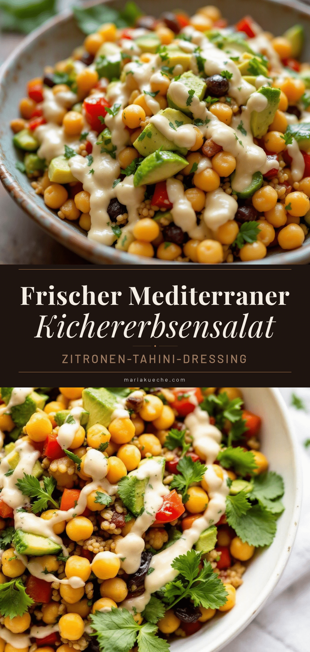 Frischer Kichererbsensalat mit Zitronen-Tahini-Dressing recipe