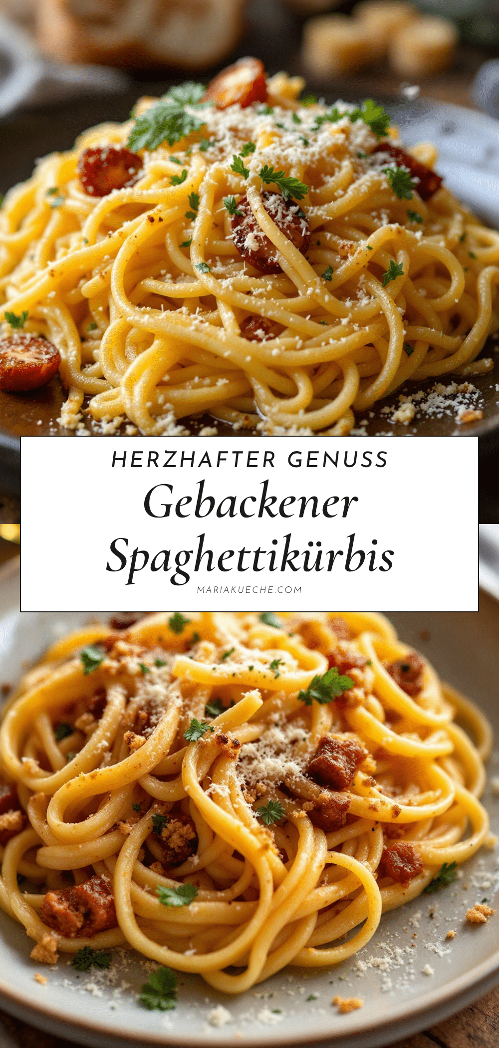 Gebackener Spaghettikürbis mit Parmesan recipe