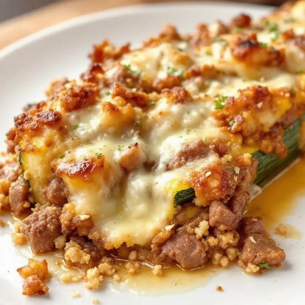 gefüllte Zucchini mit Hackfleisch und Käse - featured image