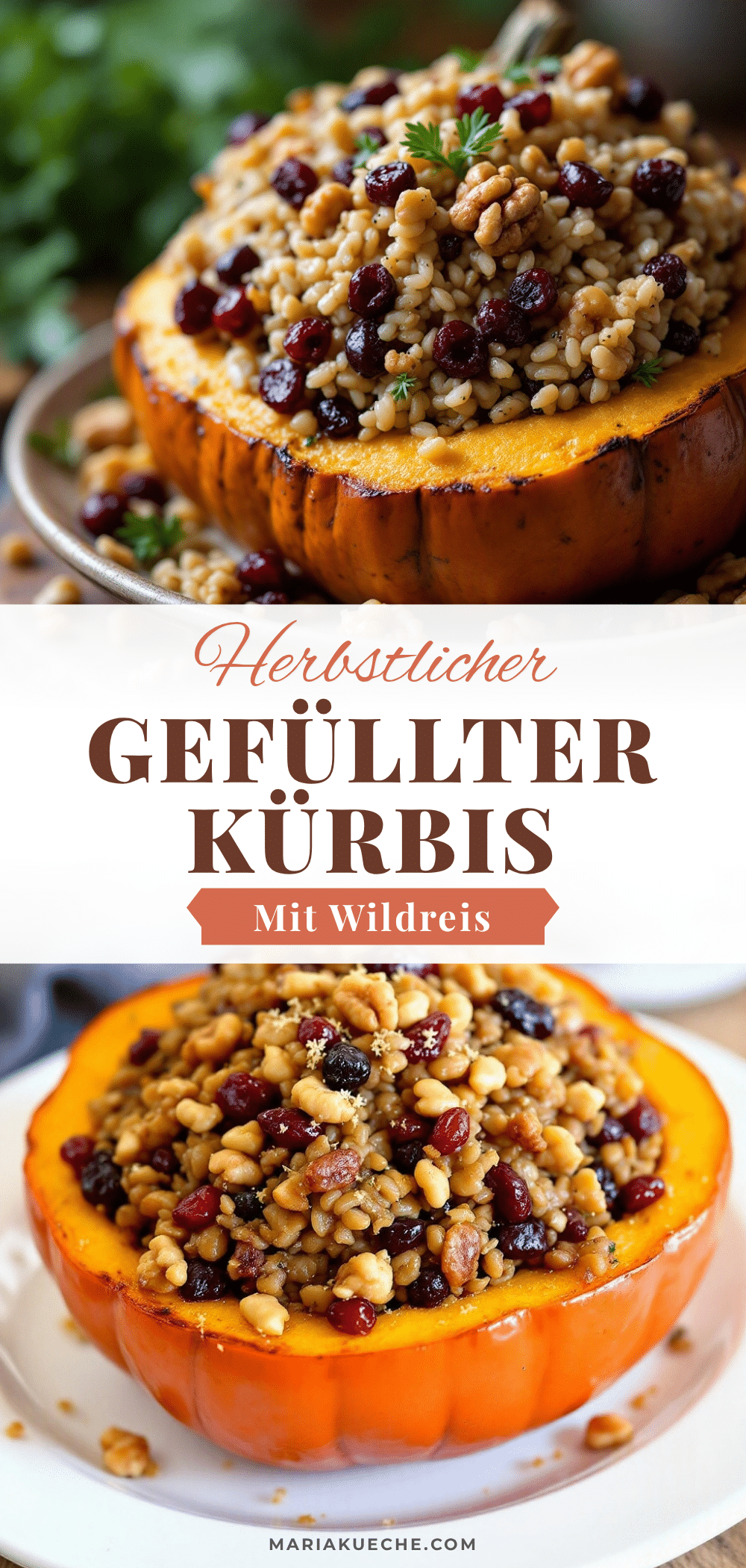 gefüllter Kürbis mit Wildreis recipe