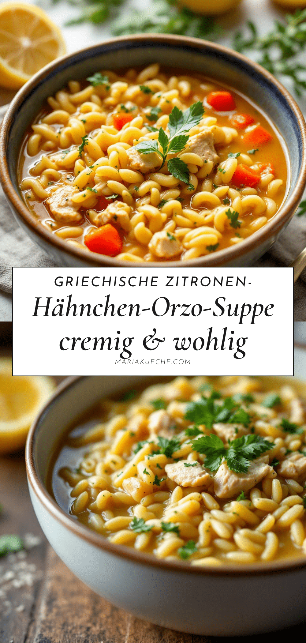 Griechische Zitronen-Hähnchen-Orzo-Suppe recipe