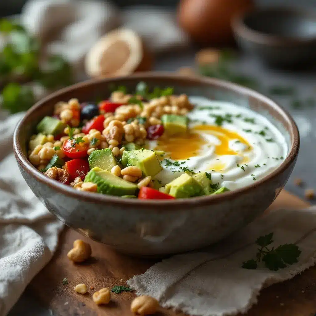 Griechischer Joghurt-Bowl mit Honig und Walnüssen preparation steps