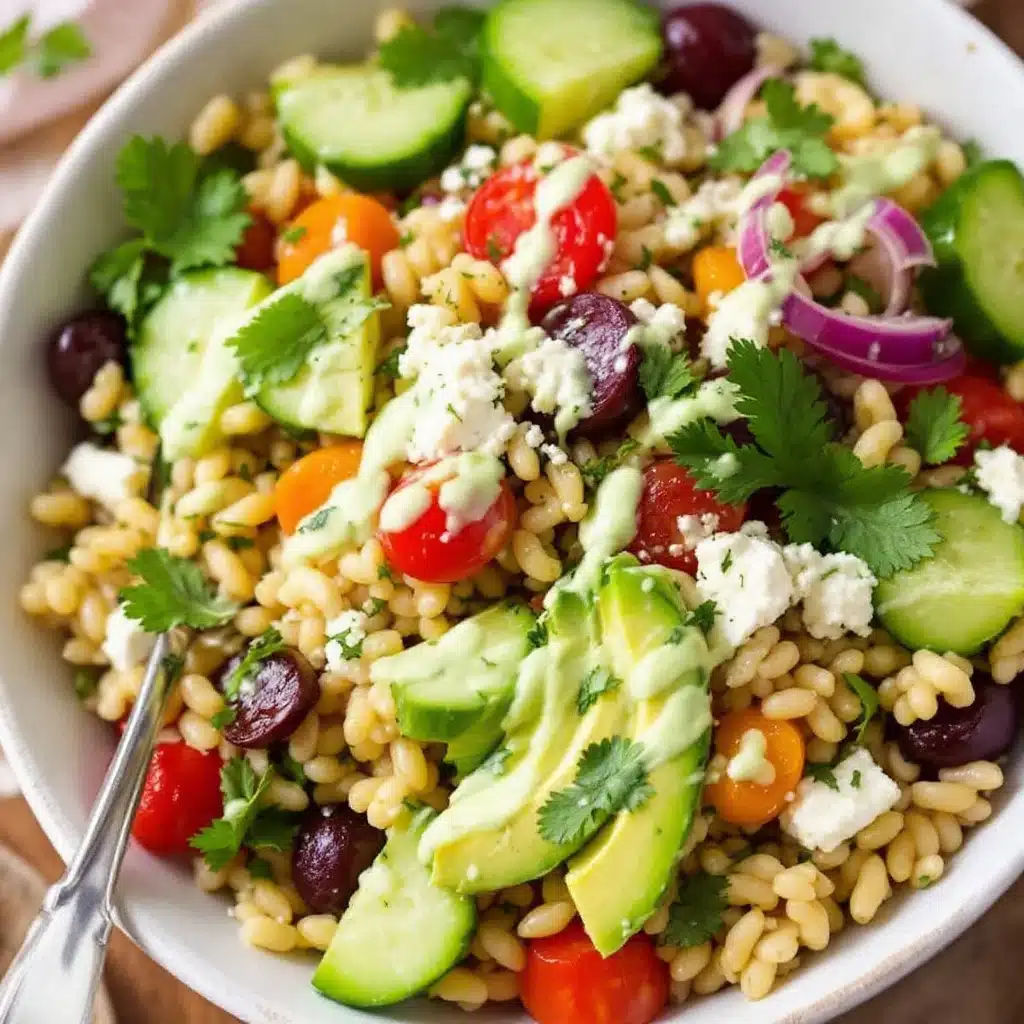Griechischer Orzo-Salat mit Feta - featured image