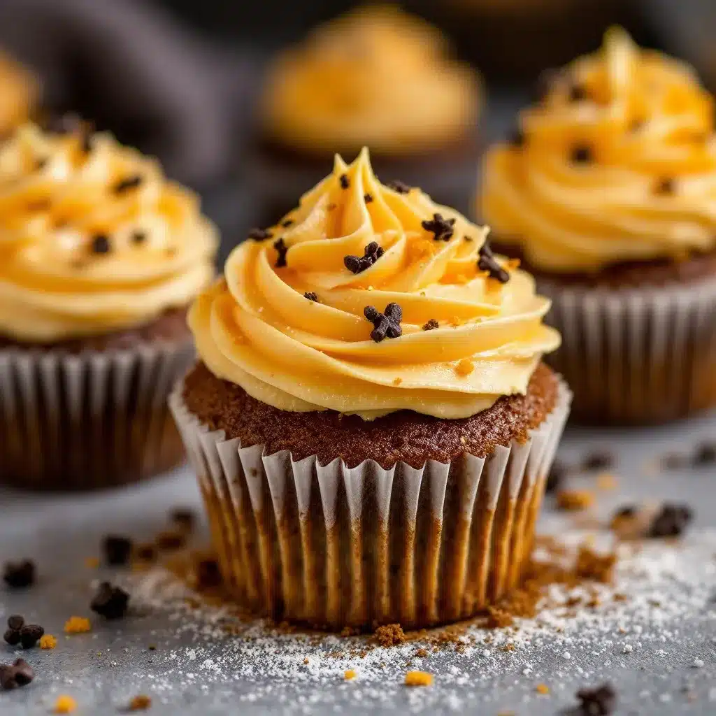 Halloween-Kürbis-Cupcakes preparation steps