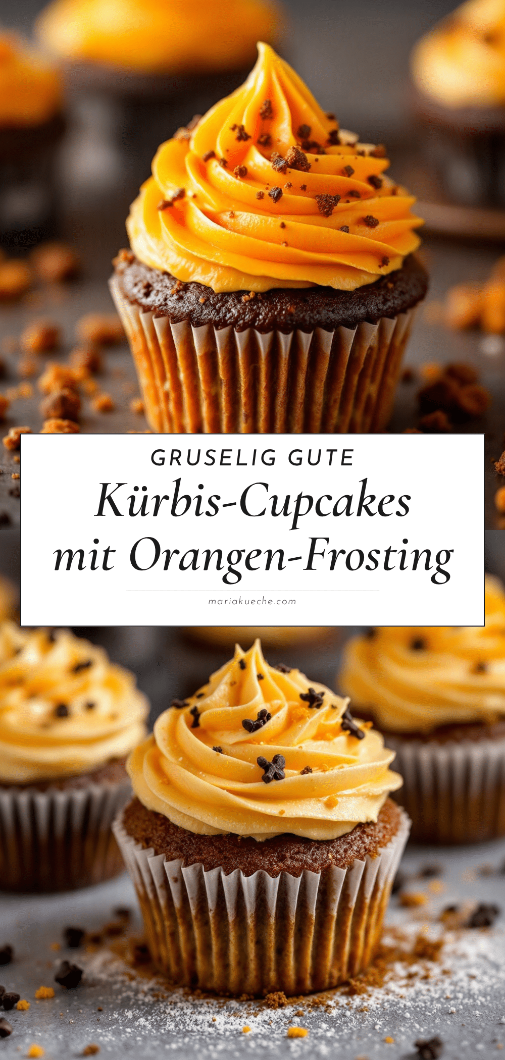Halloween-Kürbis-Cupcakes recipe