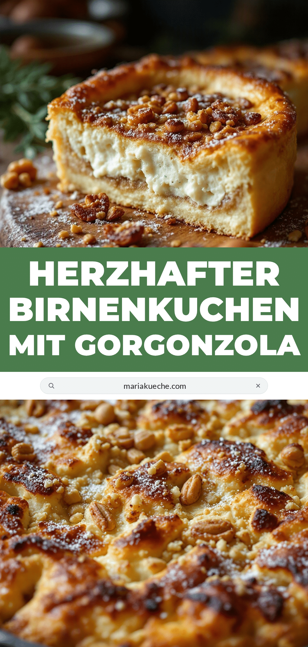 Herzhafter Birnenkuchen mit Gorgonzola und Walnüssen recipe