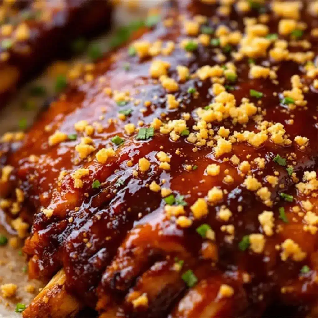 Honig-Bourbon BBQ Rippchen Ofen Rezept preparation steps